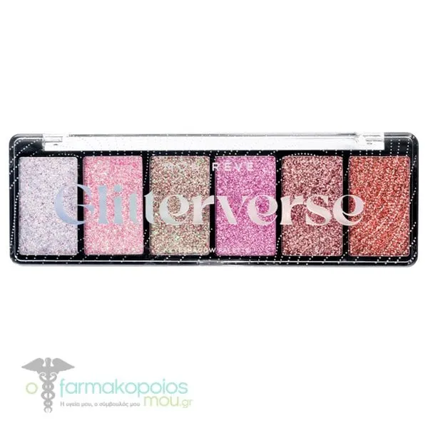Mon Reve Glitterverse Eyeshadow Palette with 6 Glitter Shades, 11.8gr