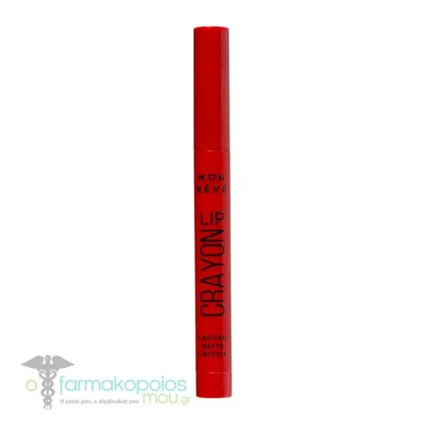 Mon Reve Lip Crayon Lasting Matte Lipstick Κραγιόν Μακράς Διαρκείας σε Μορφή Μολυβιού, 1τεμ - 12 True Red