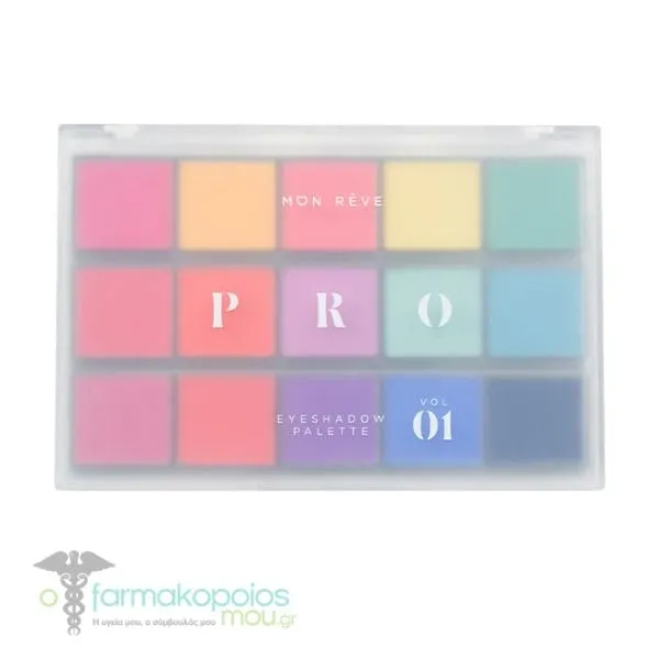 Mon Reve Pro  Palette, Παλέτα με Σκιές Ματιών Matte, 15gr - Vol 01