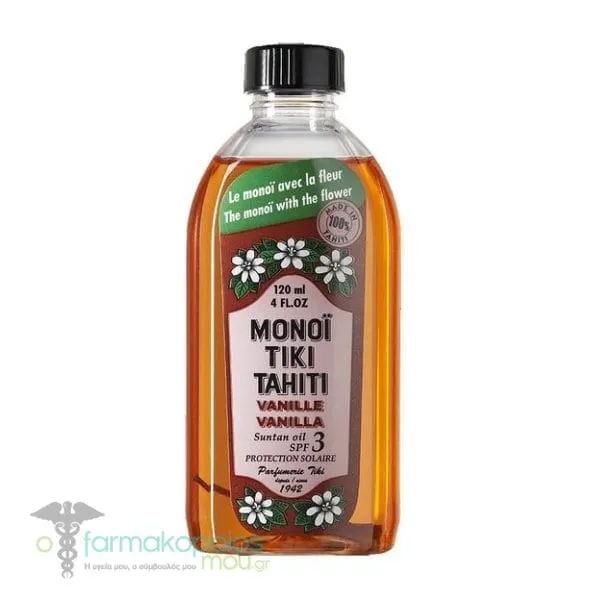 Monoi Tiki Tahiti Vanilla Face & Body Tanning Oil SPF3, 120ml