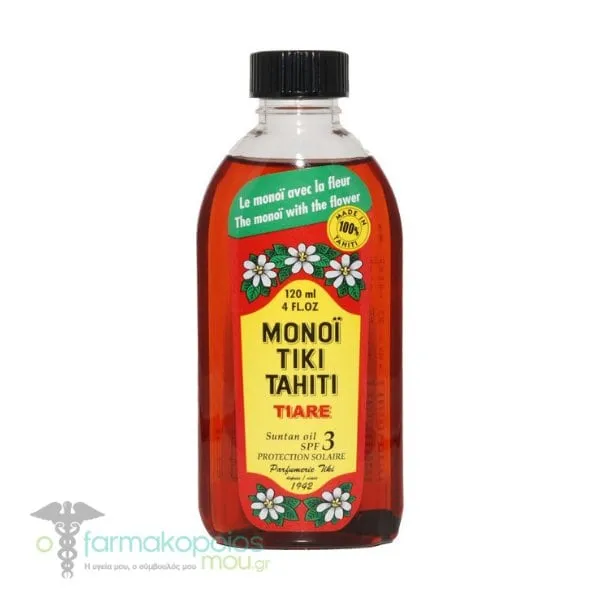 Monoi Tiki Tiare Face & Body Tanning Oil SPF3, 120ml