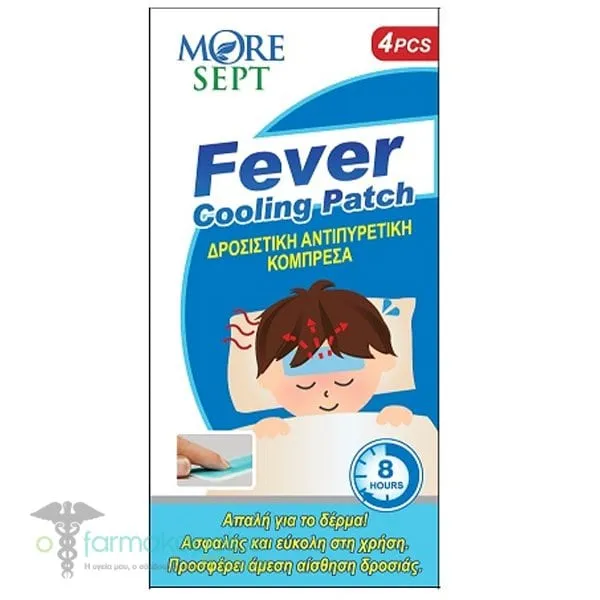 More Sept Fever Cooling Patch Δροσιστική Αντιπυρετική Κομπρέσα, 4τεμ