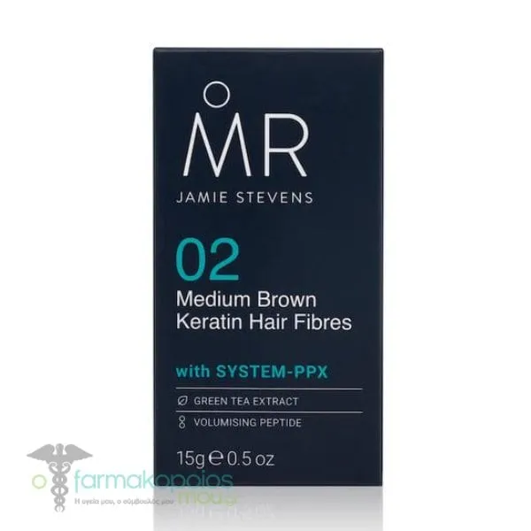 Mr. Jamie Stevens 02 Medium Brown Keratin Hair Fibres, 15gr
