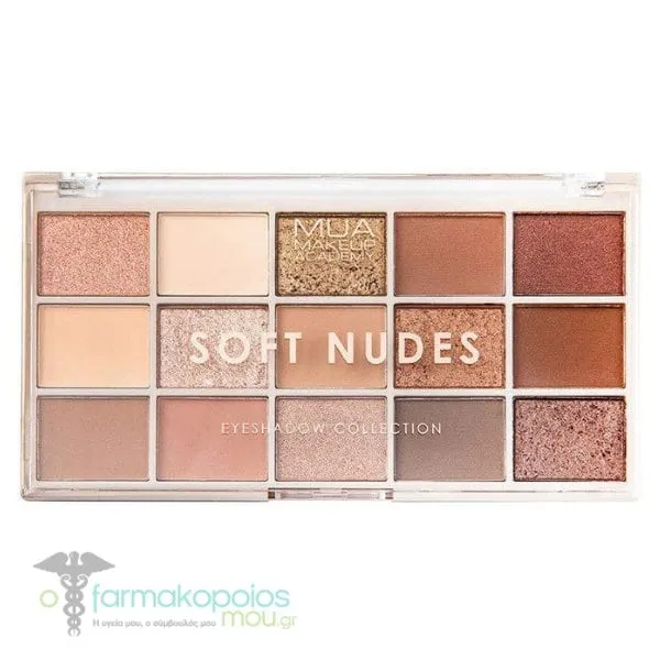 MUA 15 Eyeshadow Palette Soft Nudes, 12g