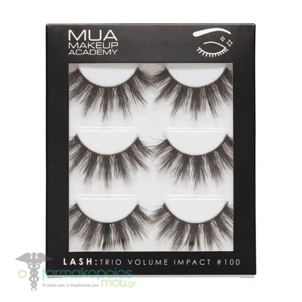 MUA Lash Trio Volume Impact 100 Ψεύτικες Βλεφαρίδες, 1σετ