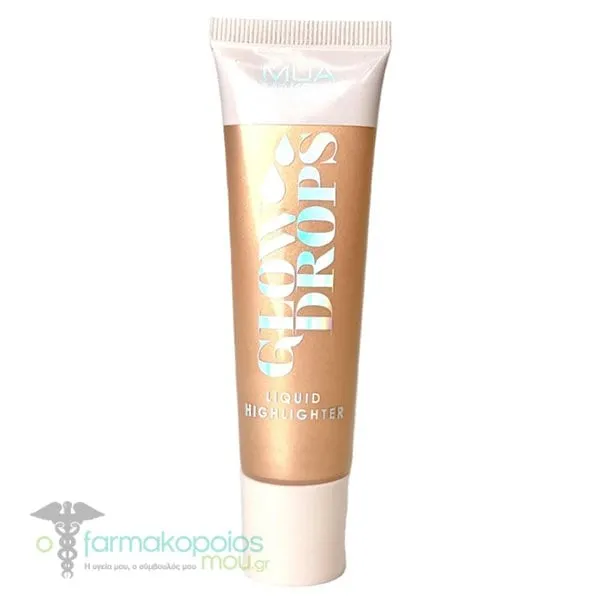 MUA Liquid Glow Drops Highlighter, 30ml - Golden Goddess