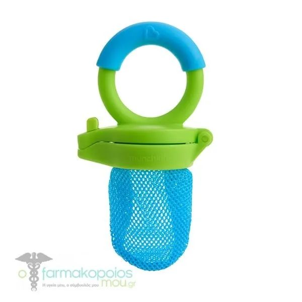 Munchkin Fresh Food Feeder Πιπίλα Φαγητού για Φρέσκα Φρούτα & Λαχανικά (11087), 6m+, 1τεμ - Blue-Green