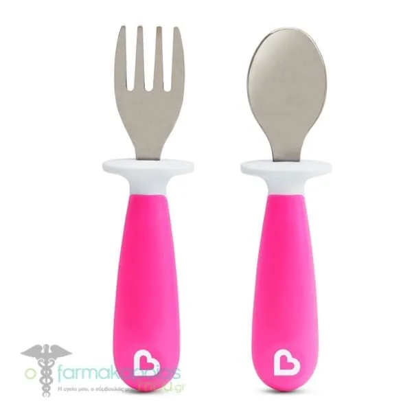 Munchkin Raise Toddler Fork & Spoon 12m+, 2pcs - PINK