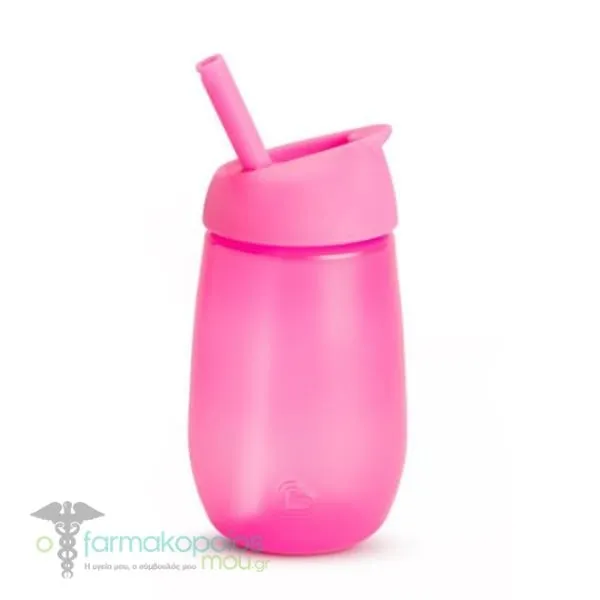 Munchkin Simple Clean Straw Cup Παιδικό Κύπελλο με Καλαμάκι 12m+, 296ml - PINK