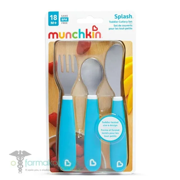Munchkin Splash Toddler Cutlery Set 18m+, 3pcs - BLUE