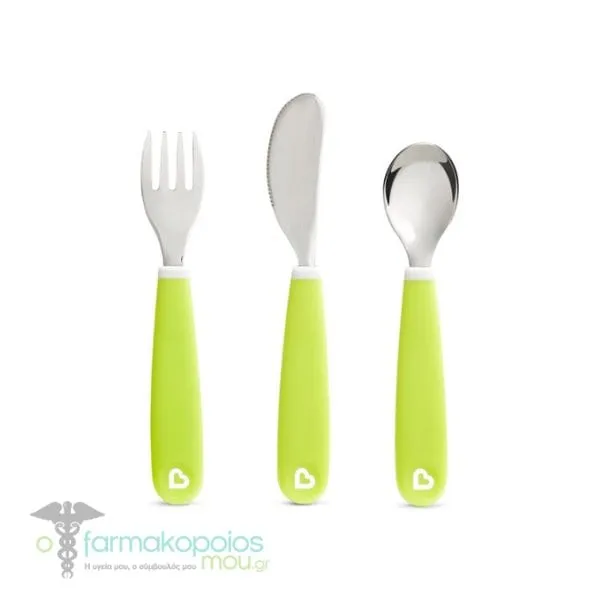 Munchkin Splash Toddler Cutlery Set 18m+, 3pcs - GREEN