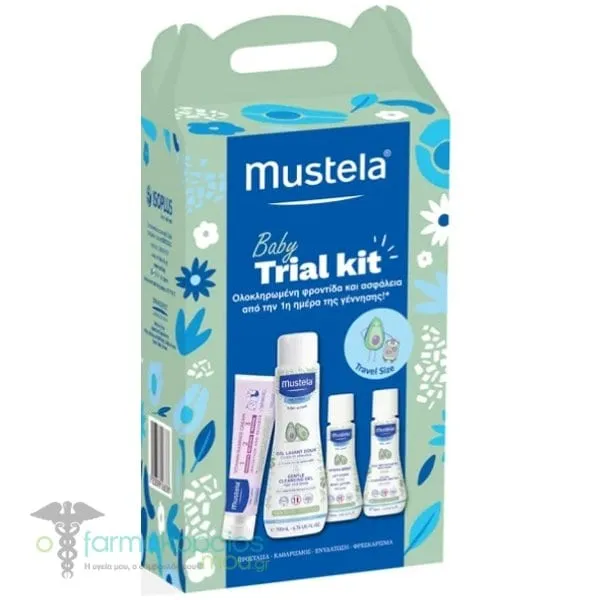 Mustela Baby Trial Promo με Gel Καθαρισμού για Σώμα & Μαλλιά, 200ml, Hydra Bebe Κρέμα Ενυδάτωσης Σώματος, 50ml, Νερό Καθαρισμού Xωρίς Ξέβγαλμα, 50ml & Κρέμα Αλλαγής Πάνας, 50ml, 1σετ