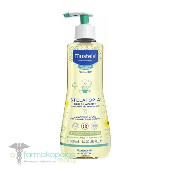 Mustela Stelatopia Cleansing Oil for Atopic-Prone Skin, 500ml
