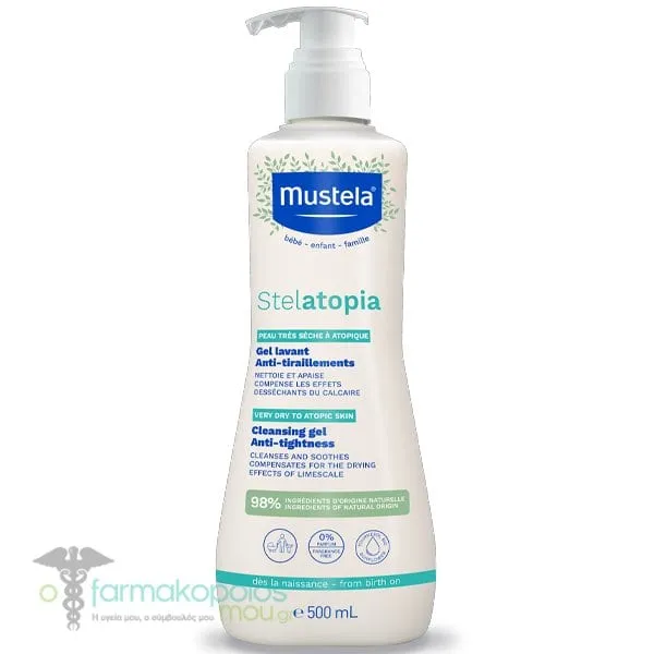 Mustela Stelatopia Anti-Tightness Καθαριστικό Τζελ για Σώμα &amp; Μαλλιά, 500ml