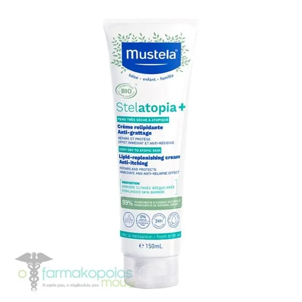 Mustela Stelatopia+ Lipid-Replenishing Cream for Very Dry to Atopic Skin, 150ml