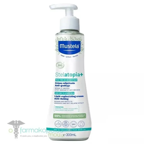 Mustela Stelatopia+ Lipid-Replenishing Cream for Very Dry to Atopic Skin, 300ml