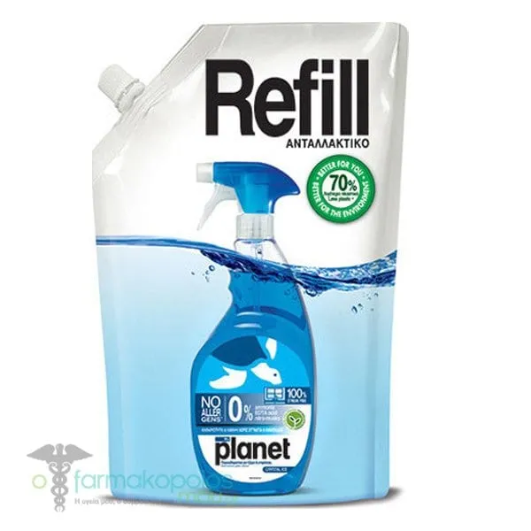 My Planet Crystal Ice Multi Surface Glass Cleaner Refill, 750ml