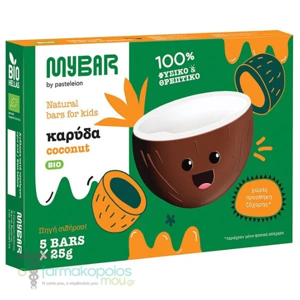 MyBar by Pasteleion Μπάρα Παιδική με Καρύδα, 5x25gr