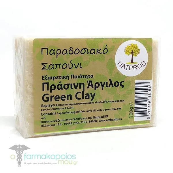 Natprod Traditional Soap Green Clay, 100g