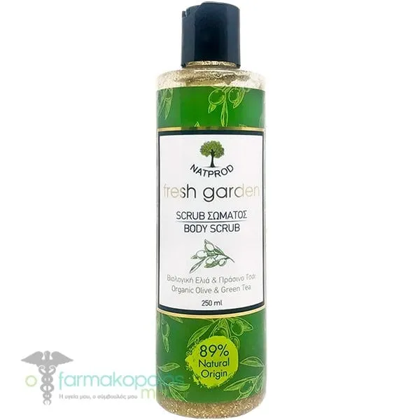 Natprod Fresh Garden Body Scrub with Organic Olive & Green Tea, 250ml