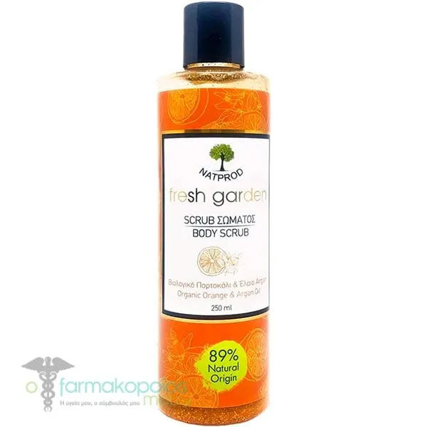 Natprod Fresh Garden Body Scrub with Organic Orange & Argan Oil, 250ml