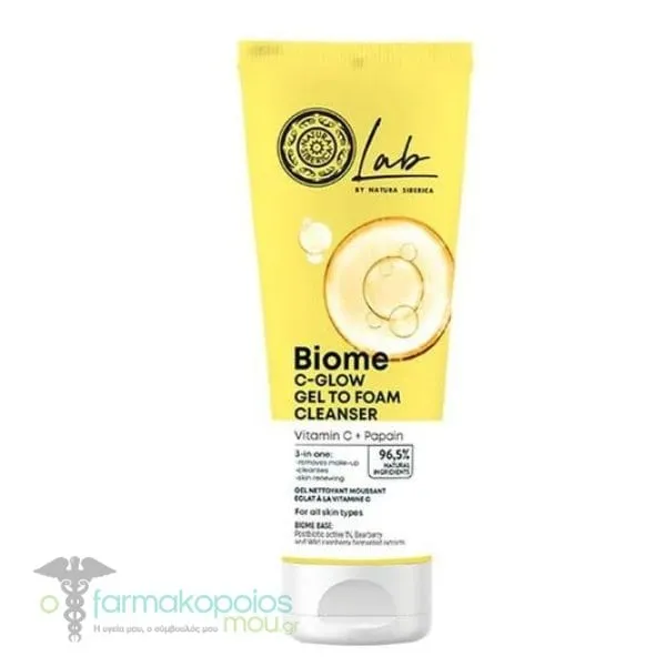 Natura Siberica Lab Biome C-Glow Gel To Foam Cleanser, 140ml