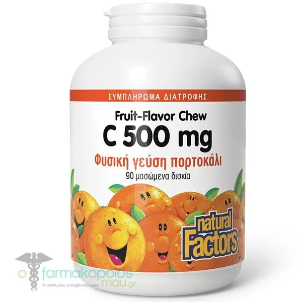 Natural Factors Fruit-Flavor Chew C 500mg, 90chew.tabs