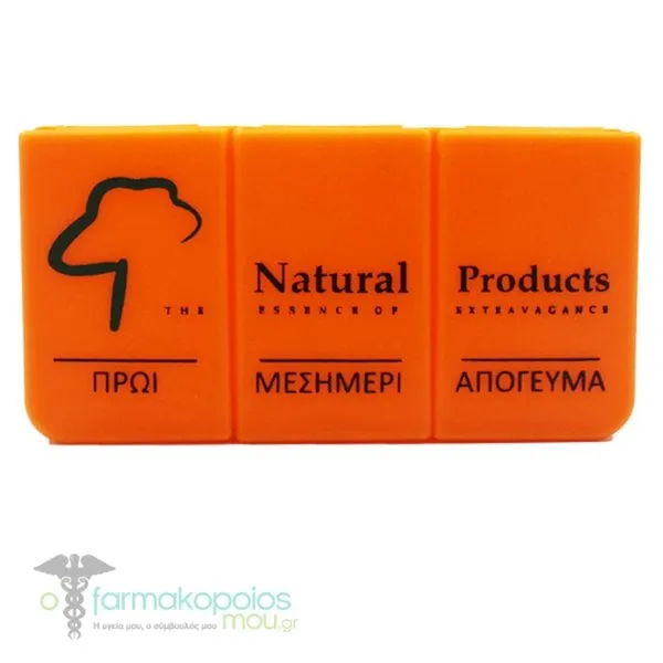 Natural Products Daily Pill Case 3 Places, 1pc - Πορτοκάλι