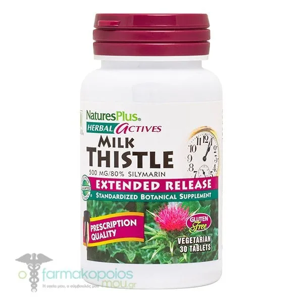 Natures Plus Milk Thistle 500mg, 30tabs