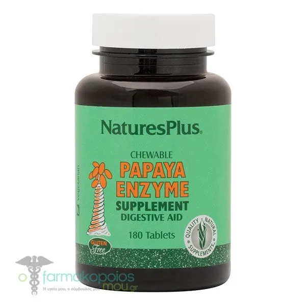 Natures Plus Papaya Enzyme, 180chew.tabs