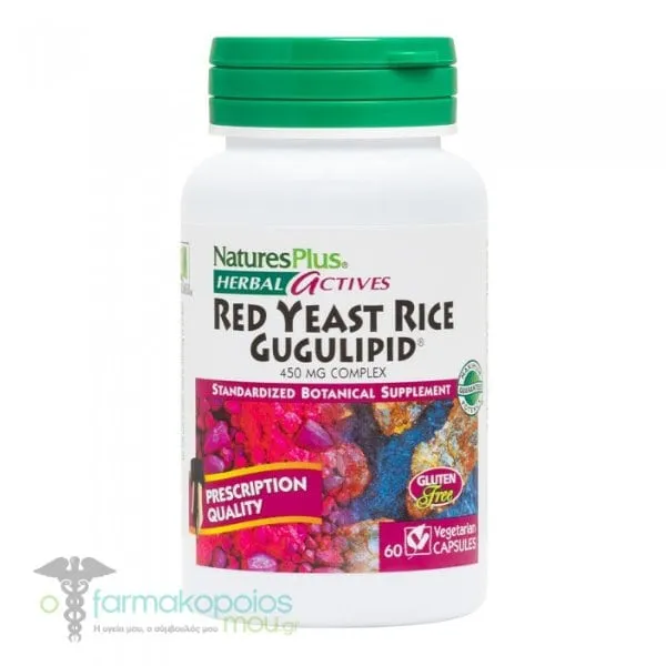 Natures Plus Red Yeast Rice Gugulipid 450mg, 60vcaps
