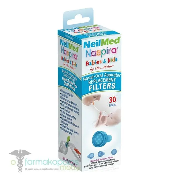 NeilMed Naspira Babies & Kids Replacement Filters for Nasal-Oral Aspirator, 30pcs