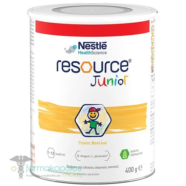 Nestle Resource Junior Βρεφικό Γάλα Σε Σκόνη Με Γεύση Βανίλια 12+, 400gr