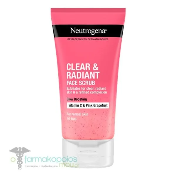 Neutrogena Clear & Radiant Face Scrub with Vitamin C & Pink Grapefruit, 150ml