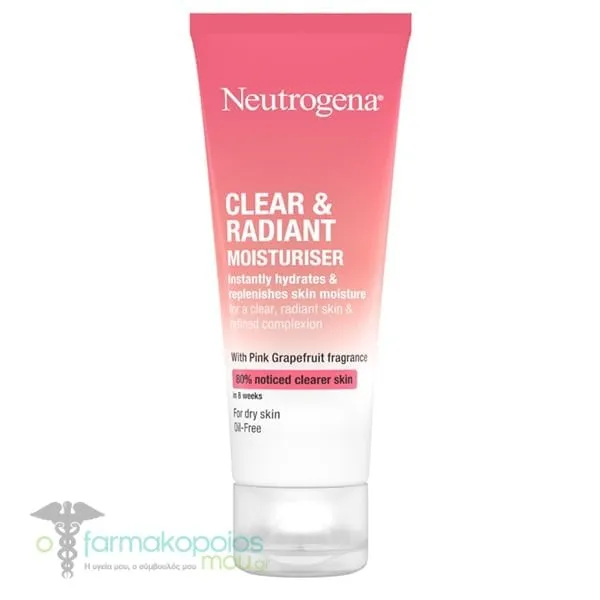 Neutrogena Clear & Radiant Moisturiser with Pink Grapefruit Fragrance, 50ml