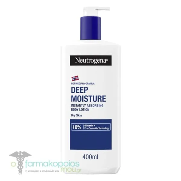 Neutrogena Norwegian Formula Deep Moisture Fast Absorbing Γαλάκτωμα Σώματος Βαθιάς Ενυδάτωσης &amp; Άμεσης Απορρόφησης, 400ml