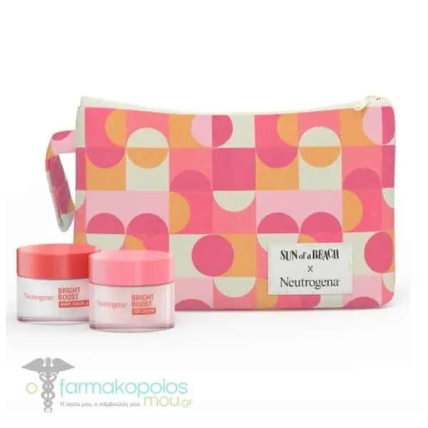 Neutrogena Promo Bright Boost Gel Cream, 50ml, Bright Boost Night Face Cream, 50ml & Beauty Pouch, 1set