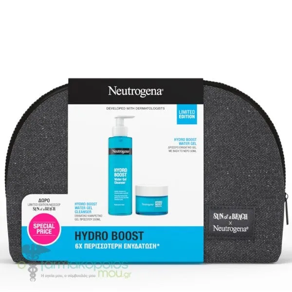 Neutrogena X Sun of a Beach Hydro Boost Limited Edition with Hydro Boost Water Gel Cleanser, 200ml, Hydro Boost Water Gel, 50ml & Gift Beauty Pouch, 1pcs, 1set