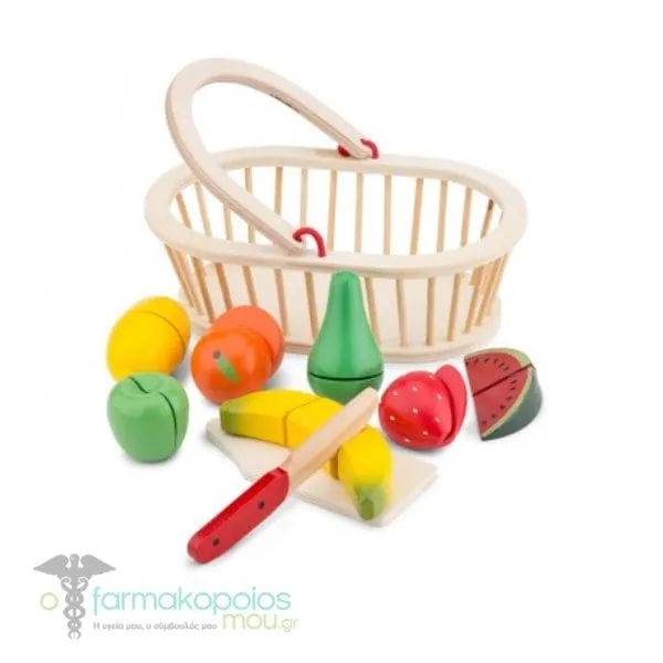 New Classic Toys Bon Appetit Cutting Meal Fruit Basket Fruit Set, 1set