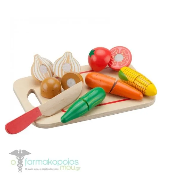 New Classic Toys Bon Appetit Cutting Meal Vegetables Wooden 2y+, 1 set