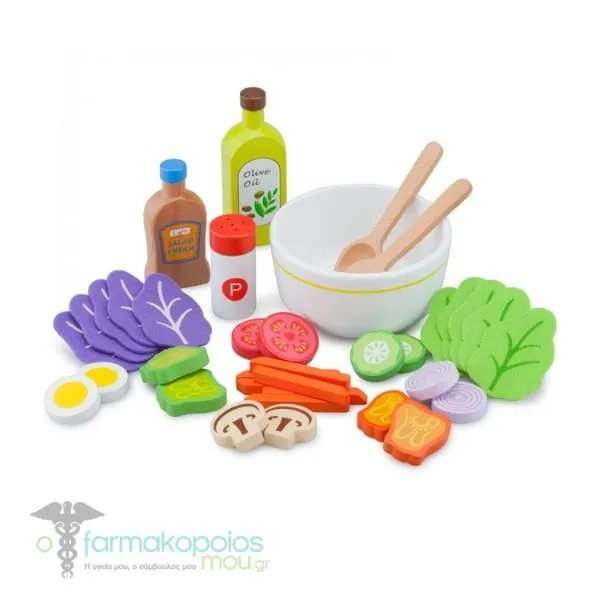 New Classic Toys Bon Appetit Salad Set Wooden Salad Set 3y+, 1set