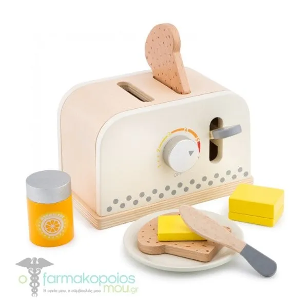 New Classic Toys Bon Appetit Toaster Set White 3y+, 1set