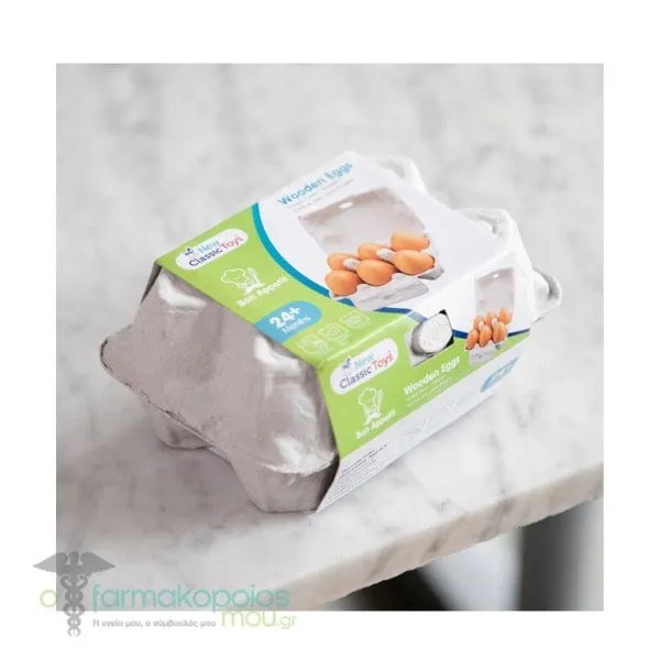 New Classic Toys Bon Appetit Wooden Eggs Set with Wooden Eggs 2y+, 6 pcs