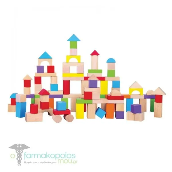 New Classic Toys Building Blocks in a Drum 18m+, 100pcs