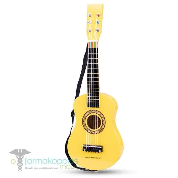 New Classic Toys First Melodies Wooden Guitar Yellow 3y+, 1 pc New Classic Toys