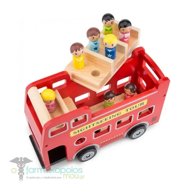 New Classic Toys Little Driver City Tours Bus with 9 Play Figures 18m+, 1pc