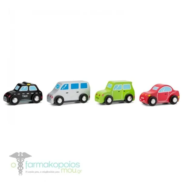 New Classic Toys Little Driver Wooden Mini Vehicles 18m+, 4pcs