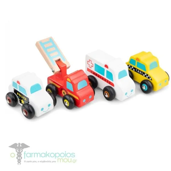 New Classic Toys Little Driver Wooden Vehicles Set 2y+, 4pcs