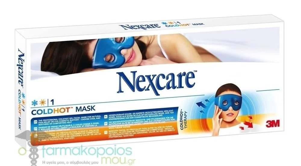 NEXCARE ColdHot Mask, Face mask for cryotherapy / heat therapy, relieves pain with natural healing power, 1 pc