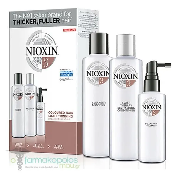 Nioxin System 3 Loyalty Kit Scalp & Hair Shampoo, 300ml, Conditioner, 300ml & Treatment, 100ml, 1set